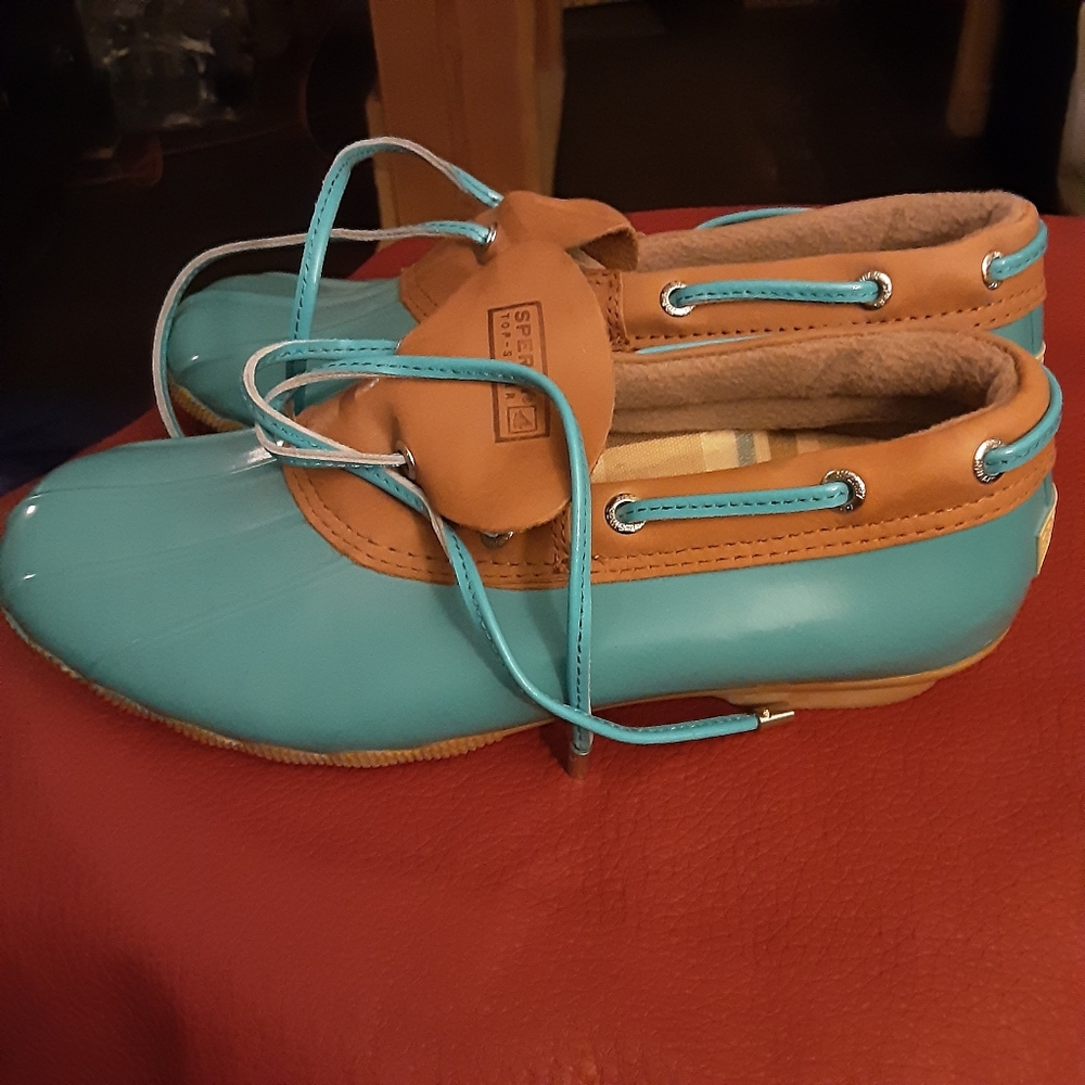 Sperry Blue and Tan Duck Shoes - Picture 2 of 4
